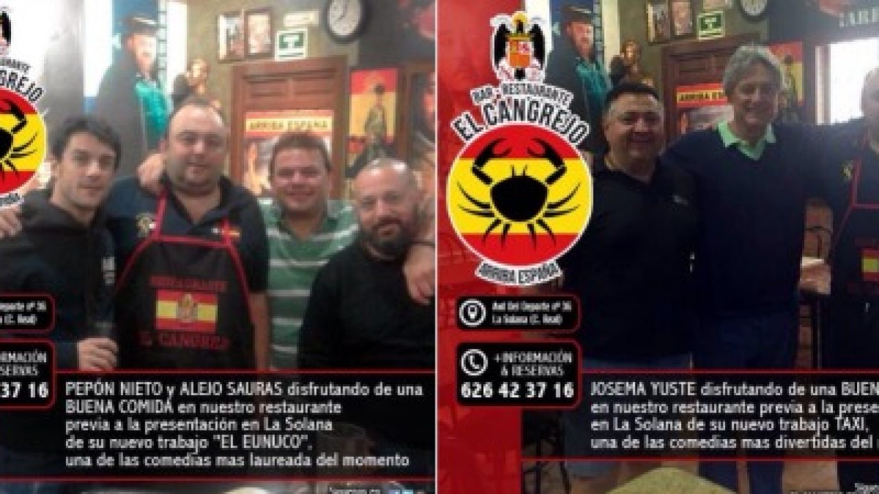 Pepón Nieto explica su foto con Alejo Sauras y Josema Yuste en un bar con  banderas pre-constitucionales – jenesaispop.com