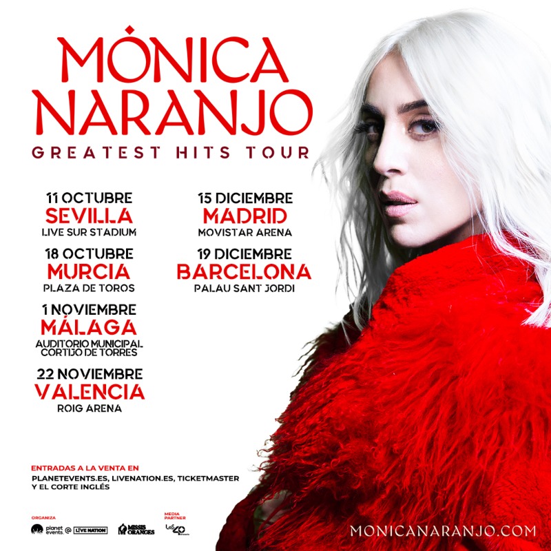 Mónica Naranjo desvela 6 fechas españolas del ‘Greatest Hits Tour’