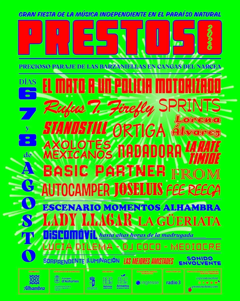 Prestoso Fest confirma a Standstill, Lorena Álvarez, SPRINTS…